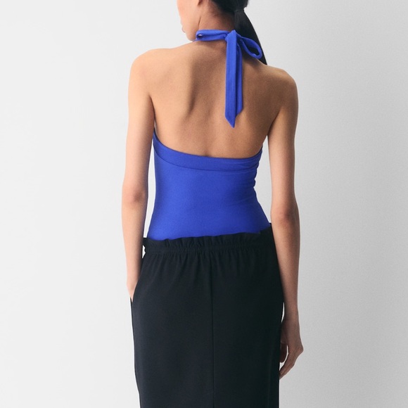 Aritzia Optimal Contour Halter Tank Top in Ablaze Blue - Picture 3 of 3